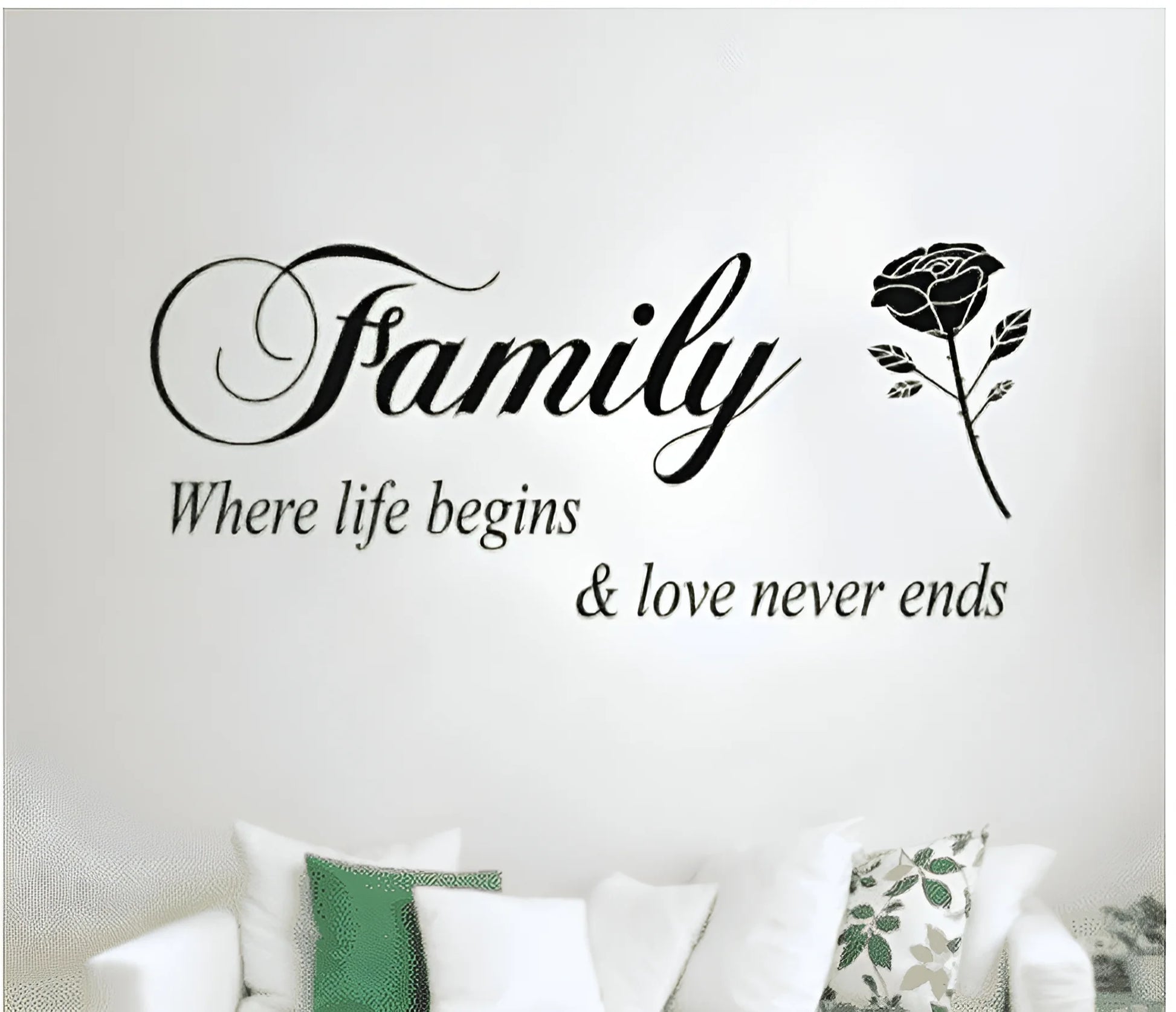 Wall Stickers Removable Family Rose Pattern Home Decors Decal Stickers Home Decoration for Living Room Bedroom Home