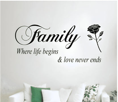 Wall Stickers Removable Family Rose Pattern Home Decors Decal Stickers Home Decoration for Living Room Bedroom Home