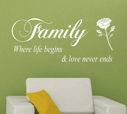 Wall Stickers Removable Family Rose Pattern Home Decors Decal Stickers Home Decoration for Living Room Bedroom Home