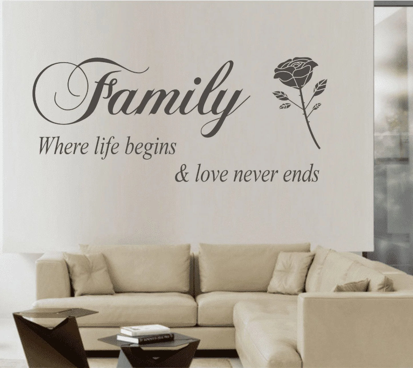 Wall Stickers Removable Family Rose Pattern Home Decors Decal Stickers Home Decoration for Living Room Bedroom Home