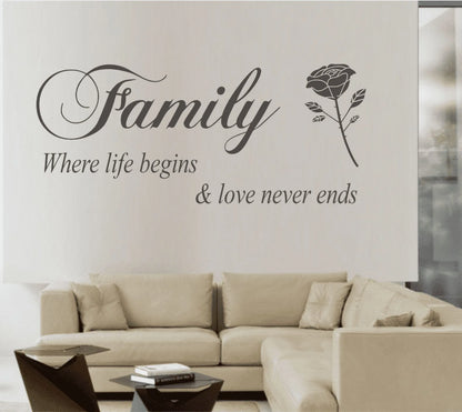 Wall Stickers Removable Family Rose Pattern Home Decors Decal Stickers Home Decoration for Living Room Bedroom Home